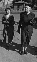 Kay and Mum (Emily-May) off to the races 1949