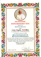 The Popes Edict of Profession for Sr Angela, 2011