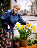 Kay about 1995 with her Daffodils